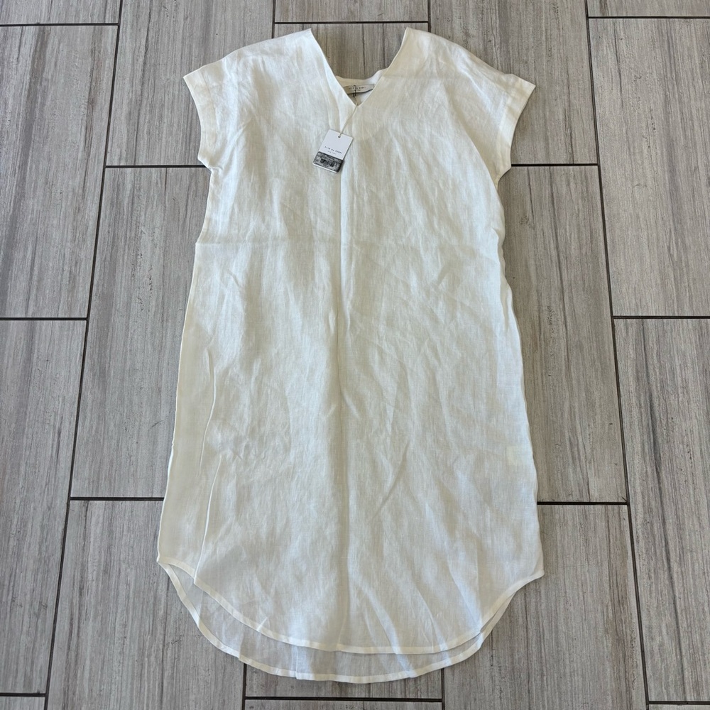 NWT 7115 By Szeki Linen Midi Dress Womens One Size Lagenlook Minimalist FLAW